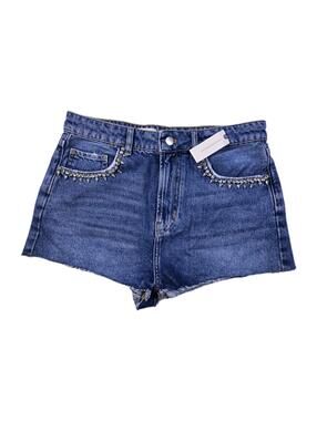 Anthropologie Pilcro - Blue Embellished Distressed Short Shorts - Womens 30 NWT